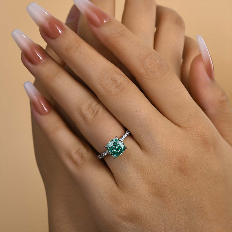 Exclusive Cushion Cut Paraiba Tourmaline Engagement Ring
