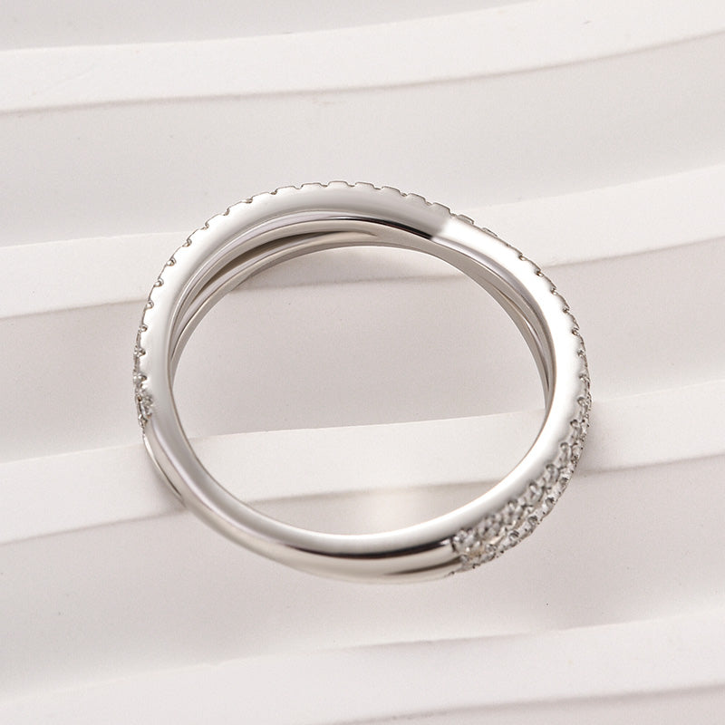 Ahabobo Moissanite 2.0 Ct X Criss Cross Wedding Band