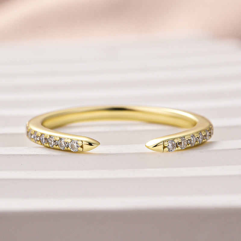 Ahabobo Open Moissanite Diamond Pavé Spacer Ring