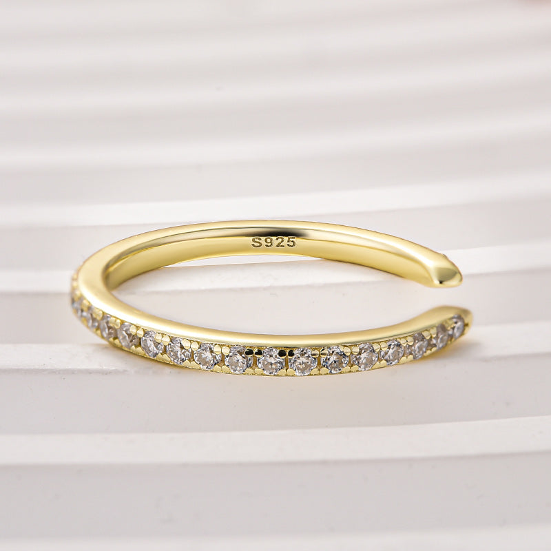 Ahabobo Open Moissanite Diamond Pavé Spacer Ring