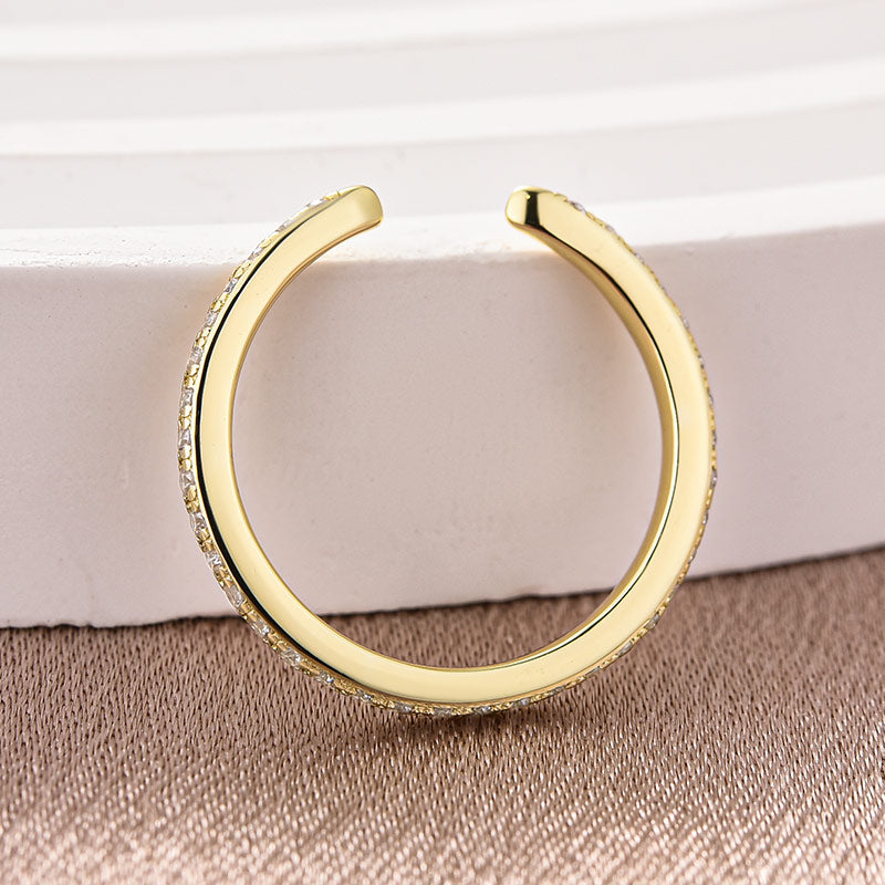 Ahabobo Open Moissanite Diamond Pavé Spacer Ring