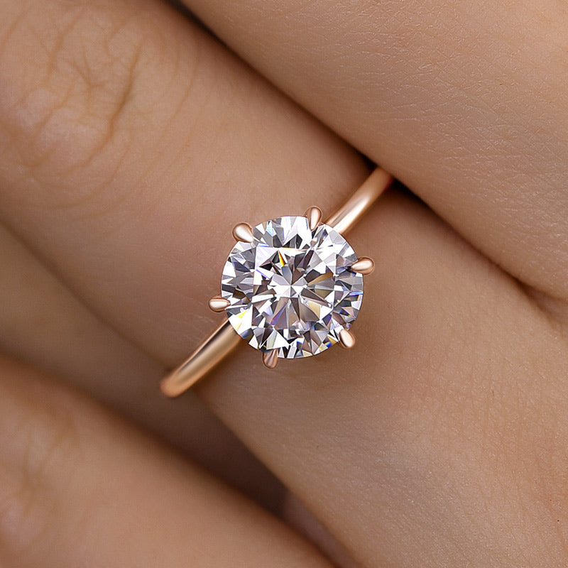 Classic Round Cut Solitaire Engagement Ring for Her