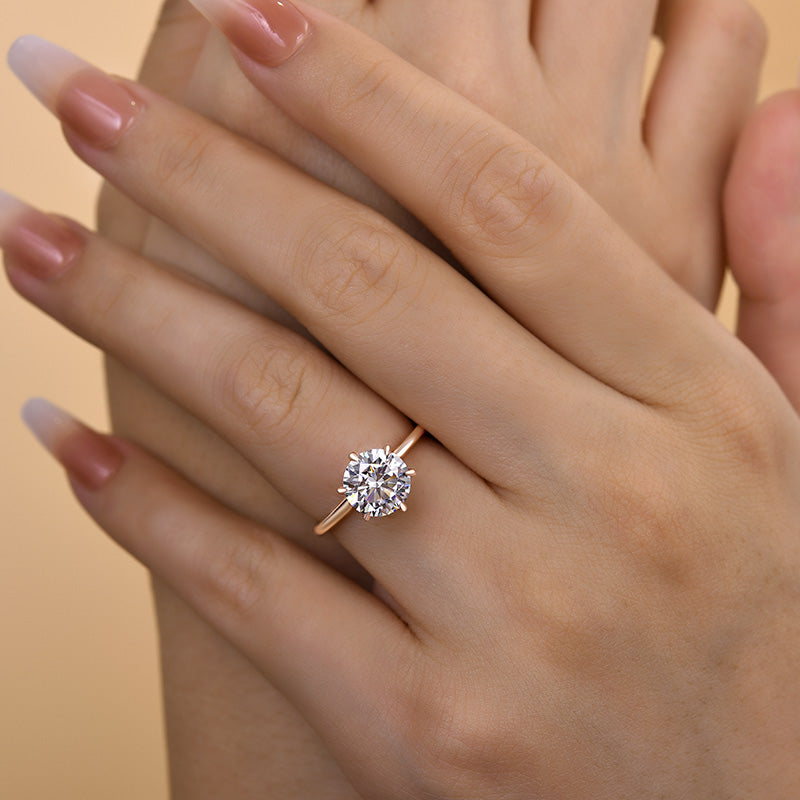 Classic Round Cut Solitaire Engagement Ring for Her