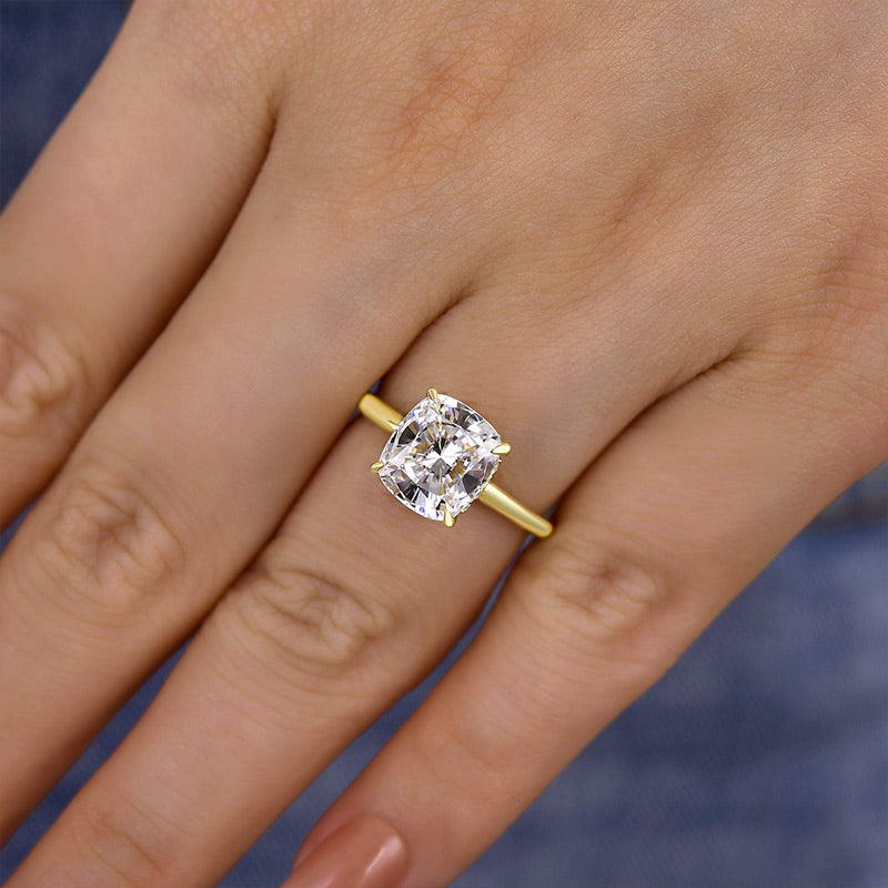 Elegant 3.0 Carat Cushion Cut Engagement Ring for Women In Sterling Silver