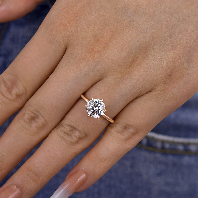 Classic Round Cut Solitaire Engagement Ring for Her