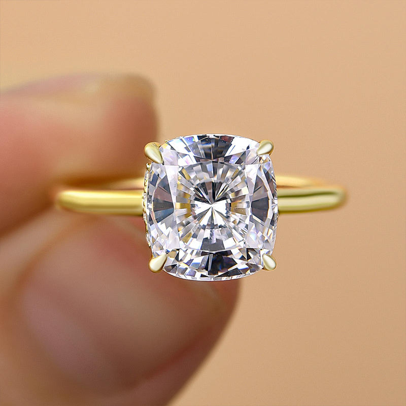 Elegant 3.0 Carat Cushion Cut Engagement Ring for Women In Sterling Silver