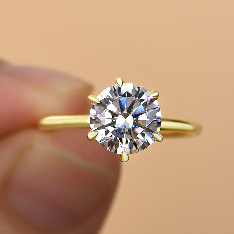 Classic Round Cut Solitaire Engagement Ring for Her
