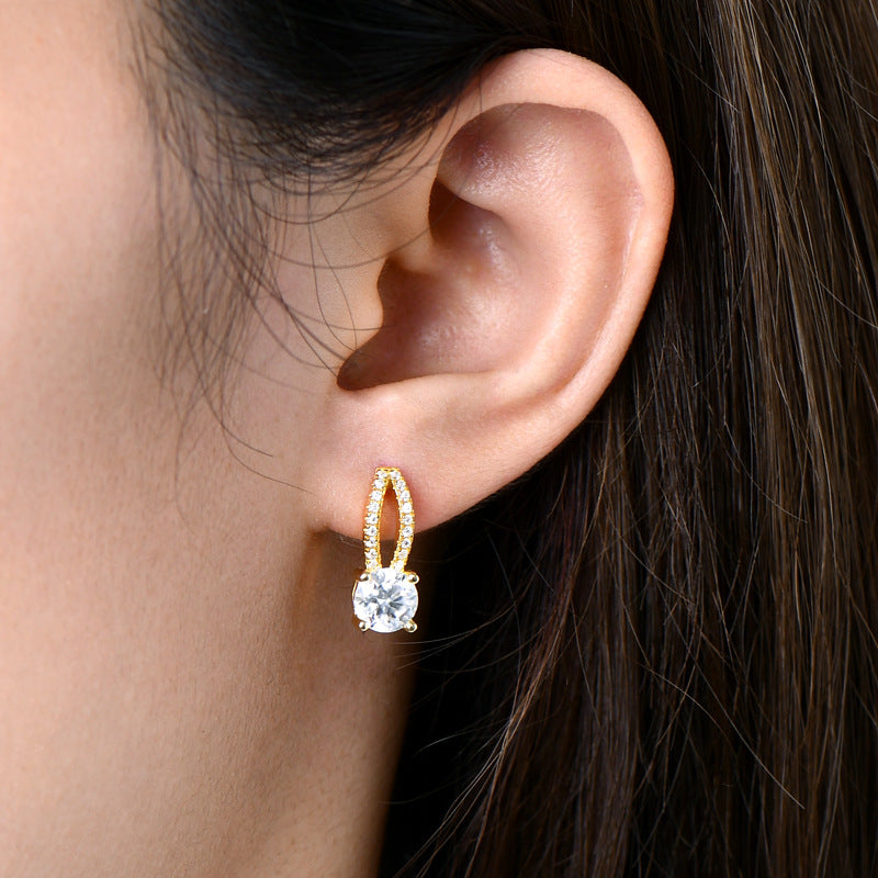1.0Ct Moissanite Exclusive Round Cut Stud Earrings