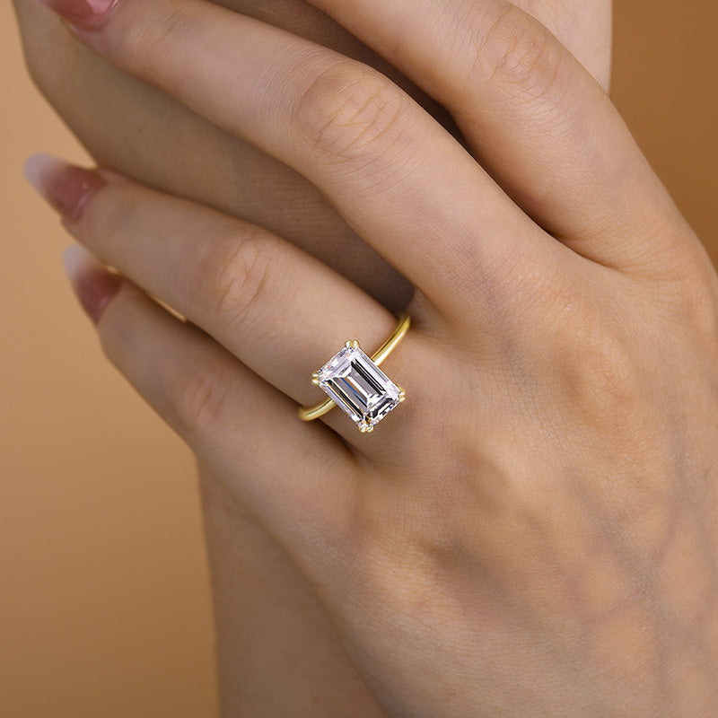 Timeless 3.5Ct Emerald Cut Engagement Ring In Sterling Silver