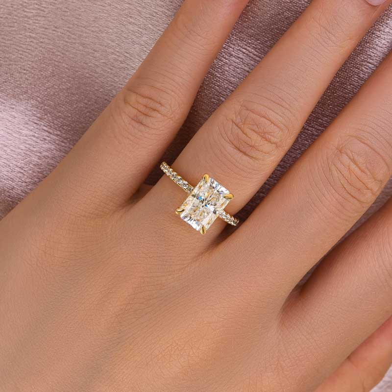 Ahabobo Moissanite 3.5 Carat Radiant Cut Engagement Ring In Sterling Silver