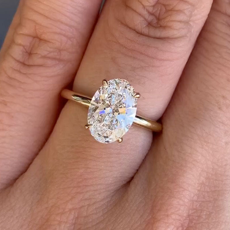 Exclusive Oval Cut Engagement Ring In Sterling Silver