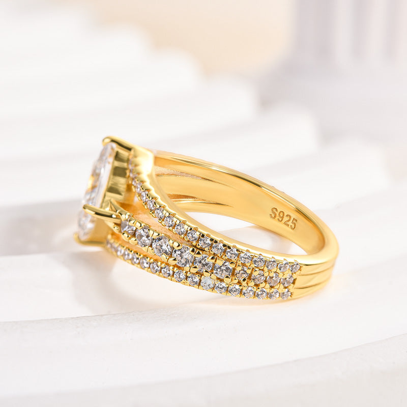 Exquisite Vintage Square Princess Cut Engagement Ring for Women
