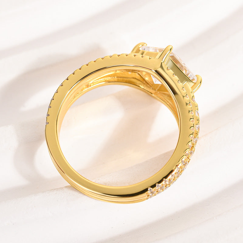 Exquisite Vintage Square Princess Cut Engagement Ring for Women