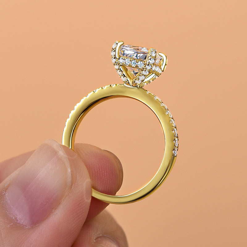 Special Yellow Gold Cushion Cut Engagement Ring