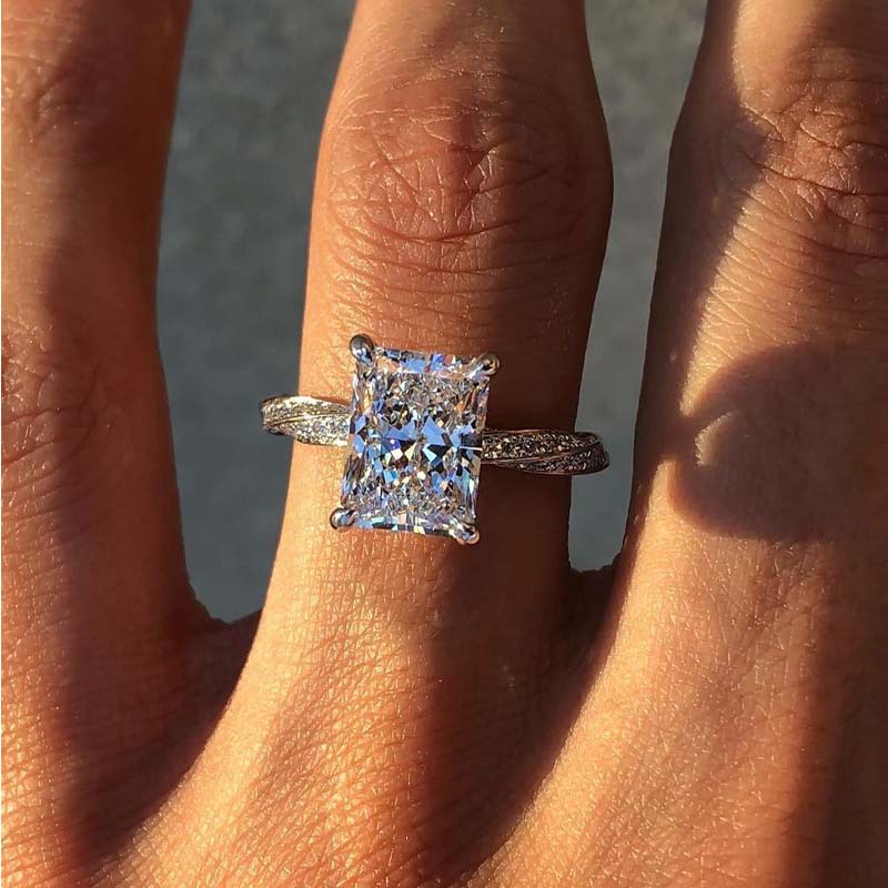 Sparkle Twist Crushed Ice Radiant Cut Engagement Ring