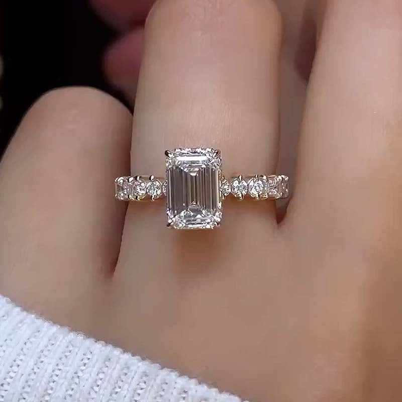 Honorable Yellow Gold Emerald Cut Engagement Ring