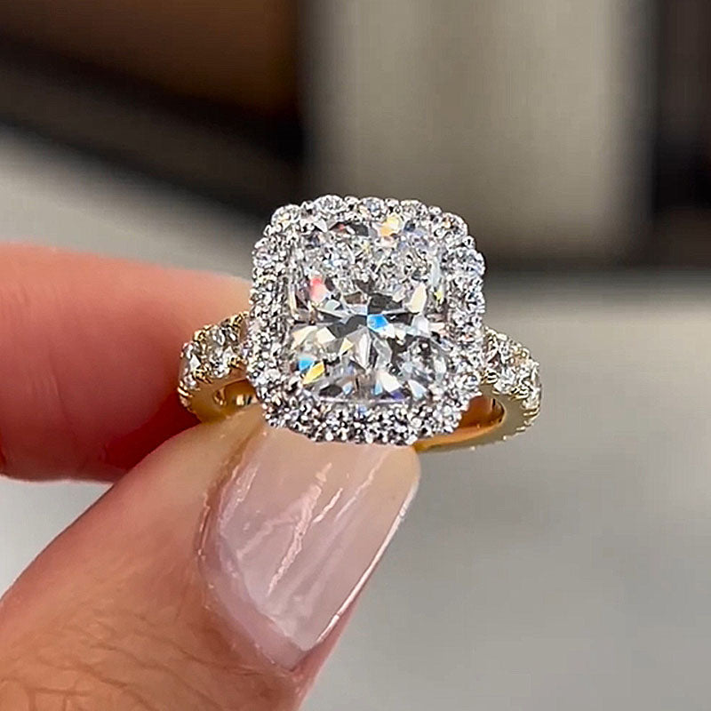 Maxine Two-Tone 6.0Ct Cushion Cut Engagement Ring
