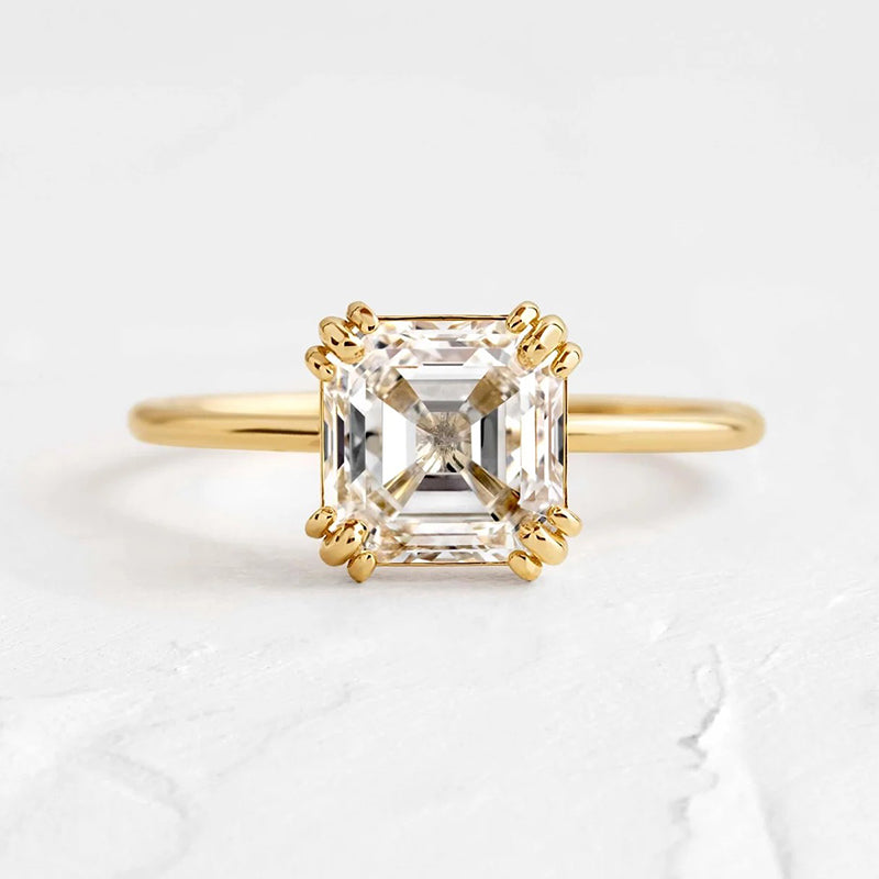 Dainty Asscher Cut Women's Engagement Ring