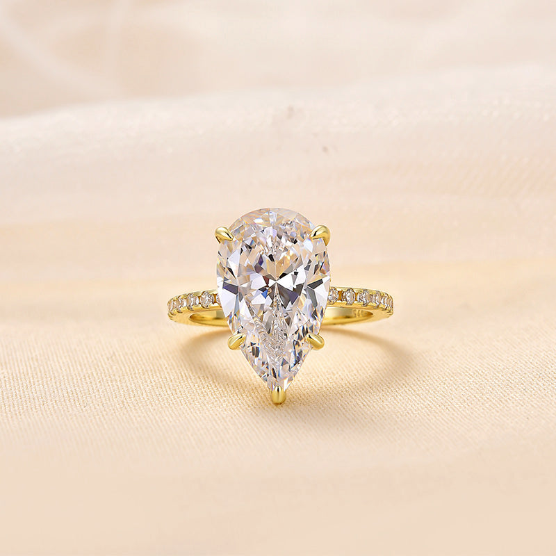 4.5Ct Excellent Pear Cut Engagement Ring