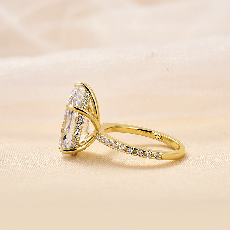 4.5Ct Excellent Pear Cut Engagement Ring