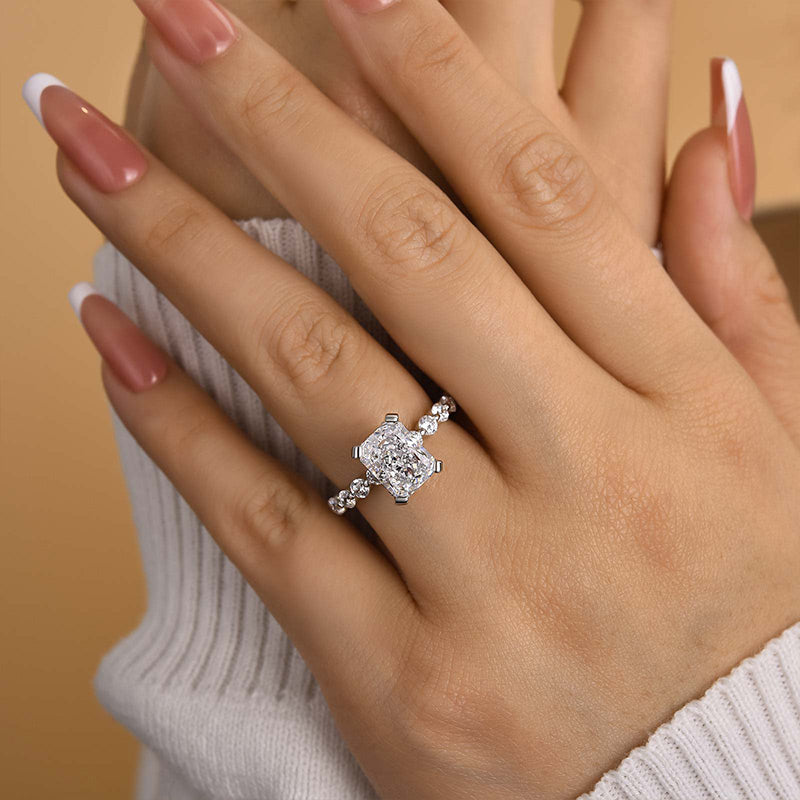 Ahabobo Vintage Crushed Ice Radiant Cut Engagement Ring