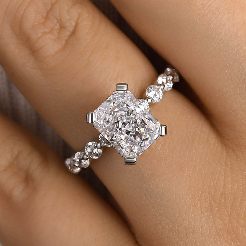 Ahabobo Vintage Crushed Ice Radiant Cut Engagement Ring