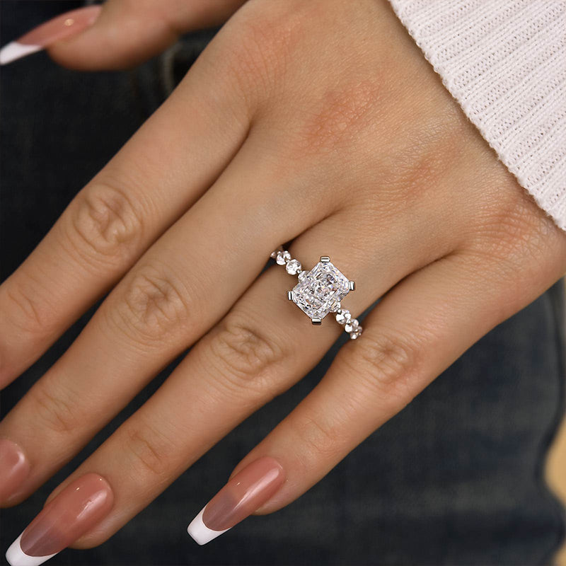 Ahabobo Vintage Crushed Ice Radiant Cut Engagement Ring