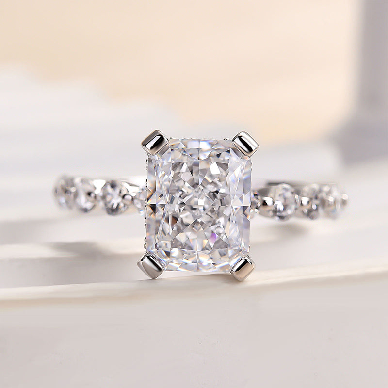 Ahabobo Vintage Crushed Ice Radiant Cut Engagement Ring
