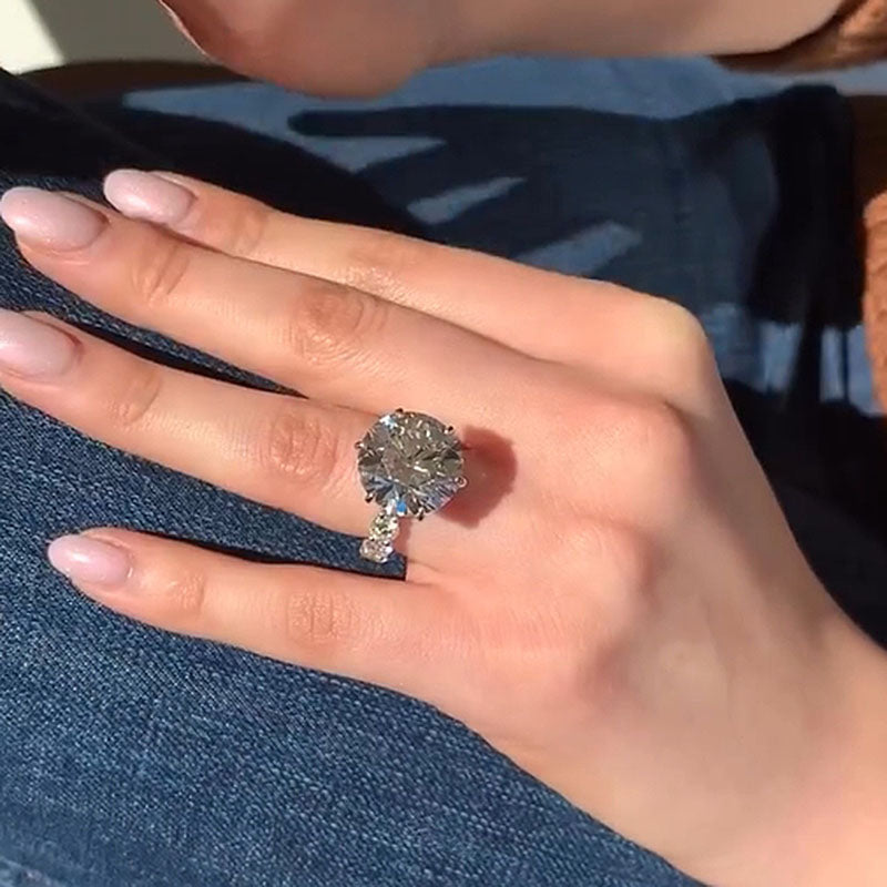 Ahabobo Unique 6 Prong 6.0Ct Round Cut Engagement Ring