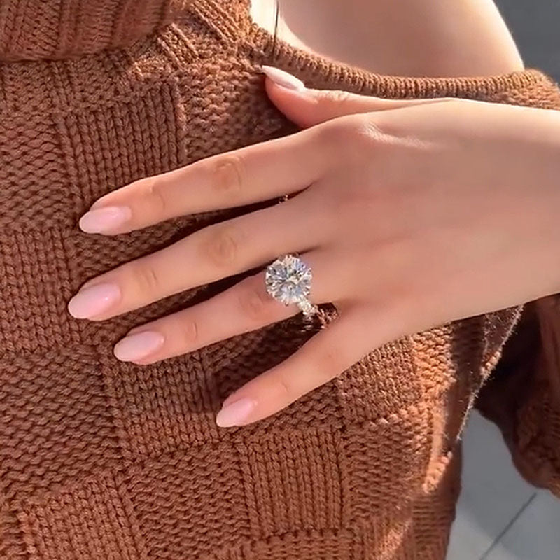 Ahabobo Unique 6 Prong 6.0Ct Round Cut Engagement Ring