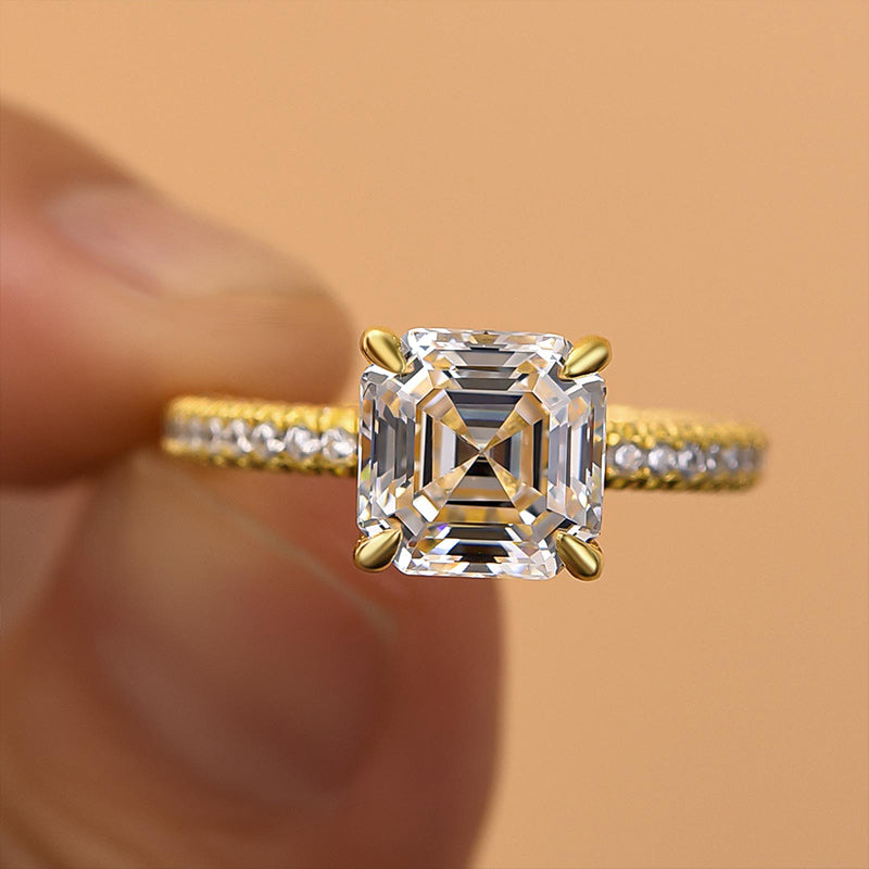 Ahabobo Precious Asscher Cut Women's Engagement Ring