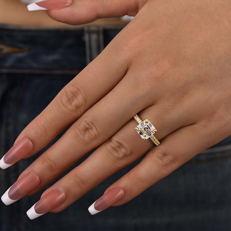 Ahabobo Precious Asscher Cut Women's Engagement Ring