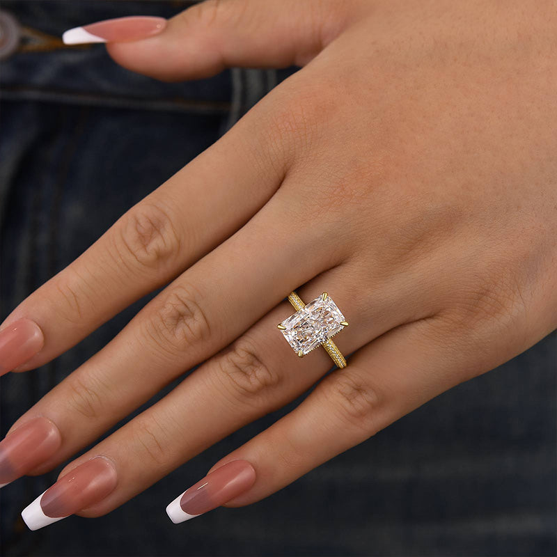 Ahabobo Elongated Radiant Cut Engagement Ring