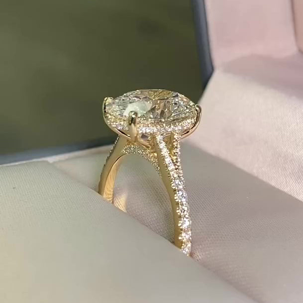 Maxine Classic Oval Cut Split Shank Engagement Ring For Women In Sterling Silver