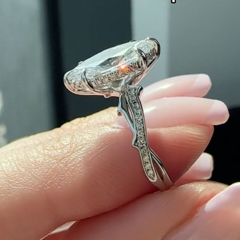 Ahabobo Unique Marquise Cut Twist Engagement Ring For Women