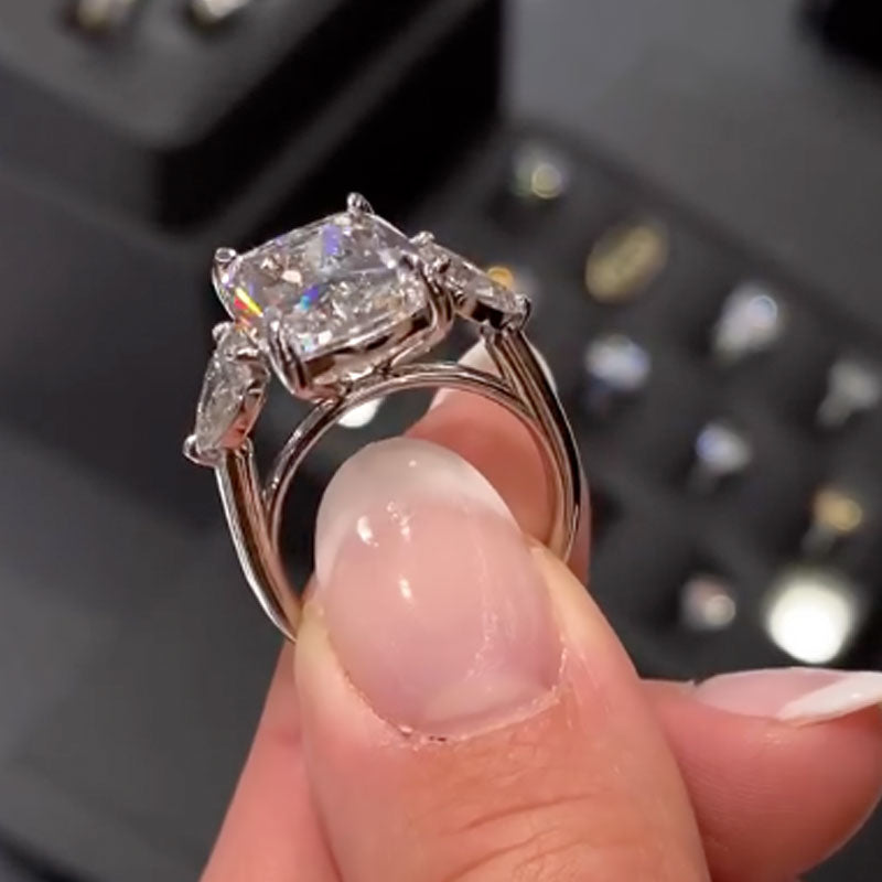 Ahabobo Luxury 6.5Ct Elongated Cushion Cut Engagement Ring