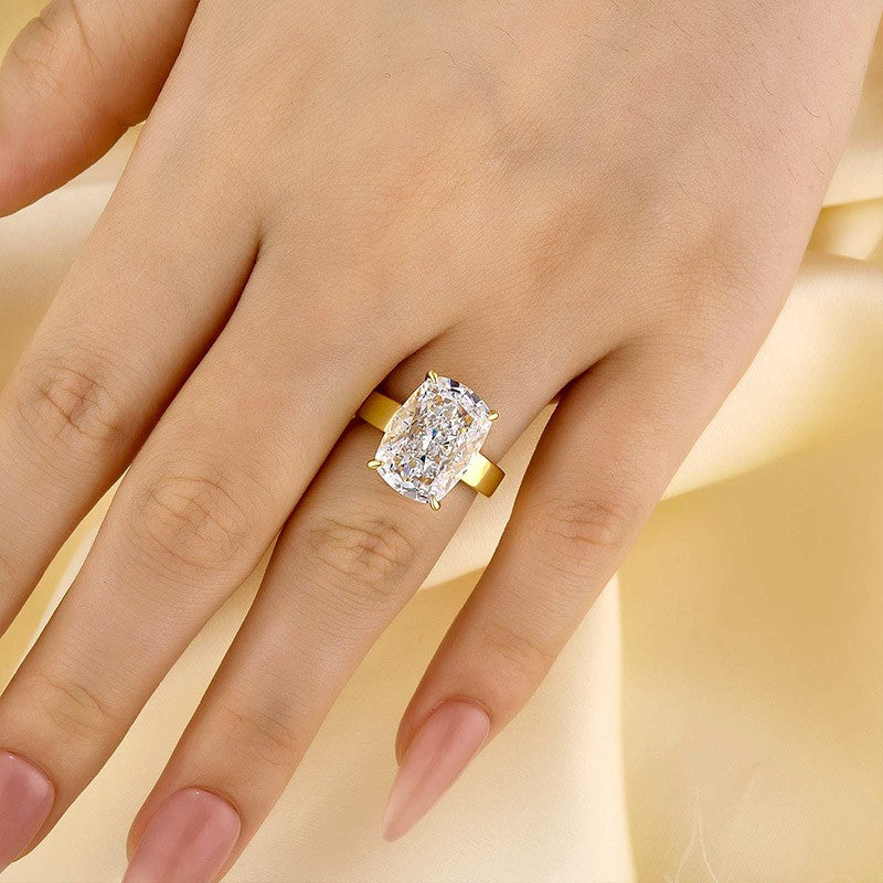 8.5Ct Elongated Cushion Cut Hidden Halo Engagement Ring Travel Ring