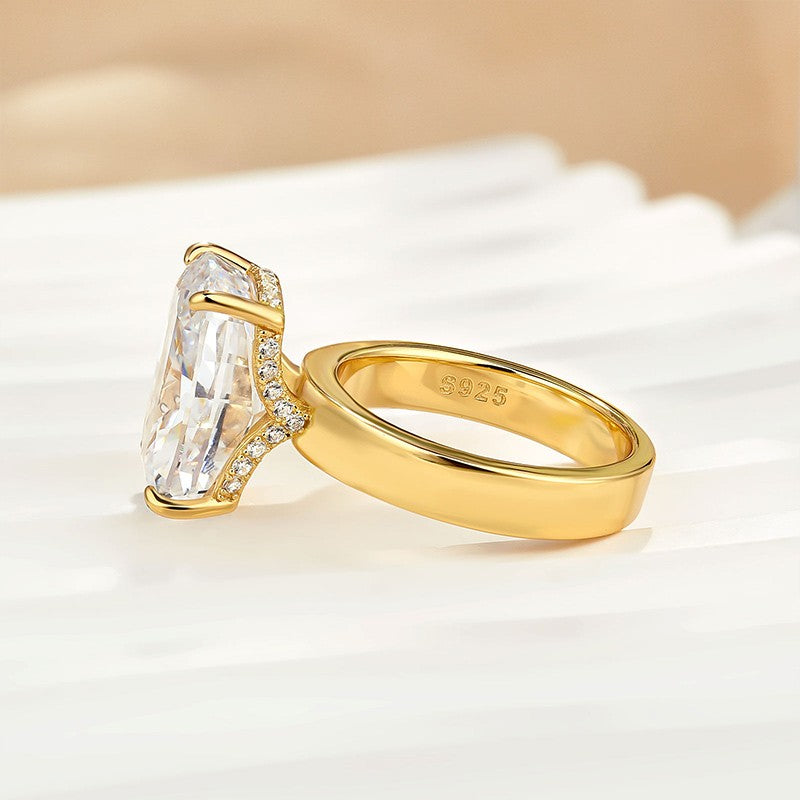 8.5Ct Elongated Cushion Cut Hidden Halo Engagement Ring Travel Ring