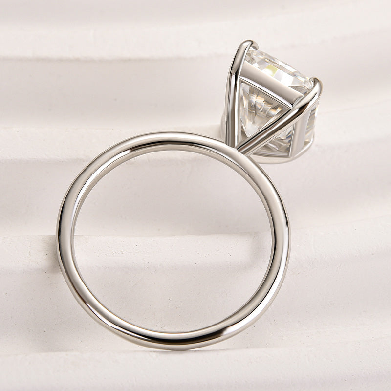 Ahabobo Timeless Moissanite 4.5 Ct Radiant Cut Engagement Ring In Sterling Silver