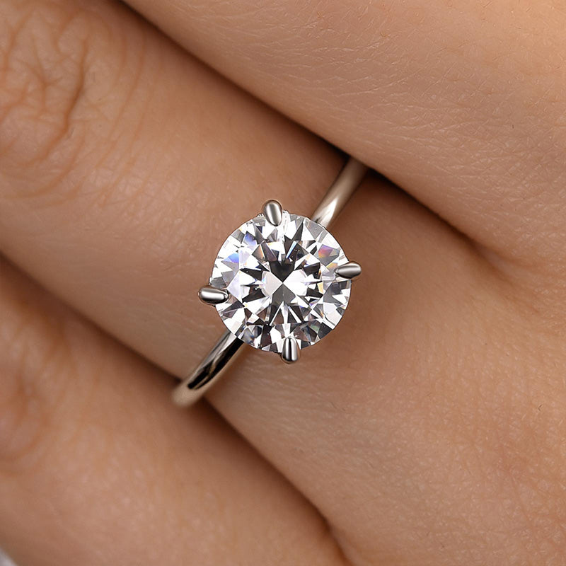 Ahabobo Moissanite 2.0 Carat Round Cut Promise Ring