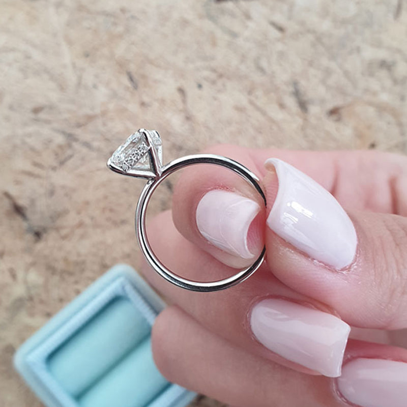 Elegant 3.0 Carat Cushion Cut Engagement Ring for Women In Sterling Silver