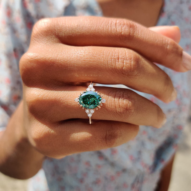 Paraiba Tourmaline 2.0Ct Oval Cut Engagement Ring In Sterling Silver