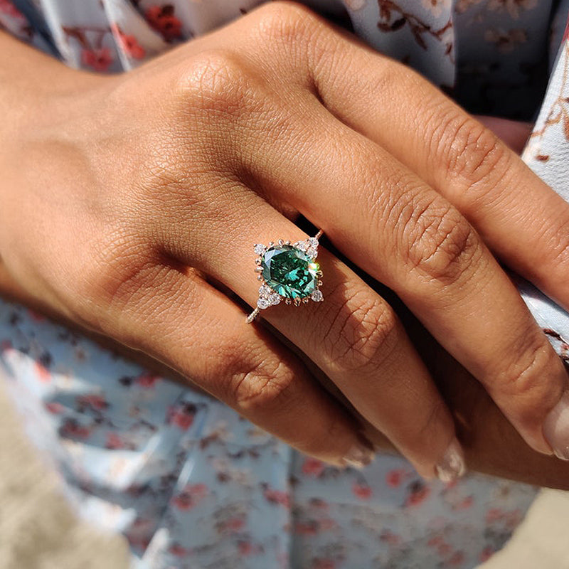 Paraiba Tourmaline 2.0Ct Oval Cut Engagement Ring In Sterling Silver