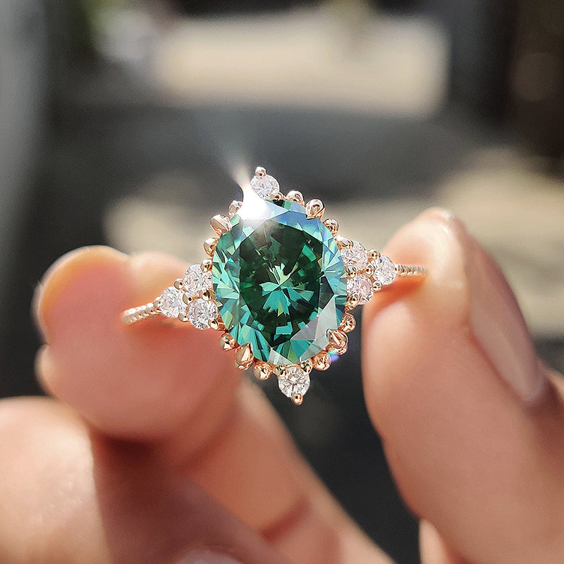 Paraiba Tourmaline 2.0Ct Oval Cut Engagement Ring In Sterling Silver
