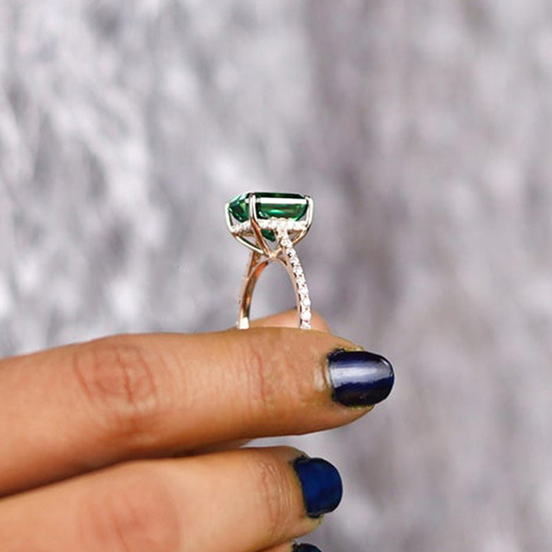 Gorgeous Paraiba Tourmaline Radiant Cut Engagement Ring In Sterling Silver