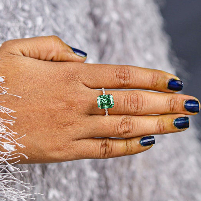 Gorgeous Paraiba Tourmaline Radiant Cut Engagement Ring In Sterling Silver