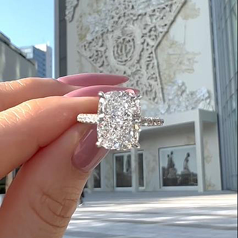 Gorgeous Crushed Ice Cushion Cut 2PC Jewelry Set