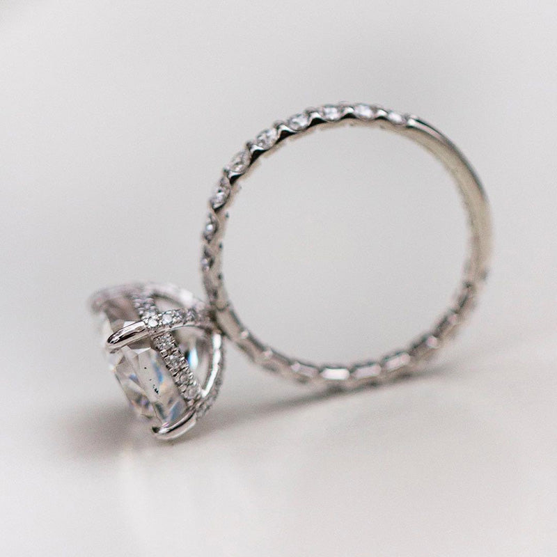 Elegant Cushion Cut Engagement Ring For Women In Sterling Silver