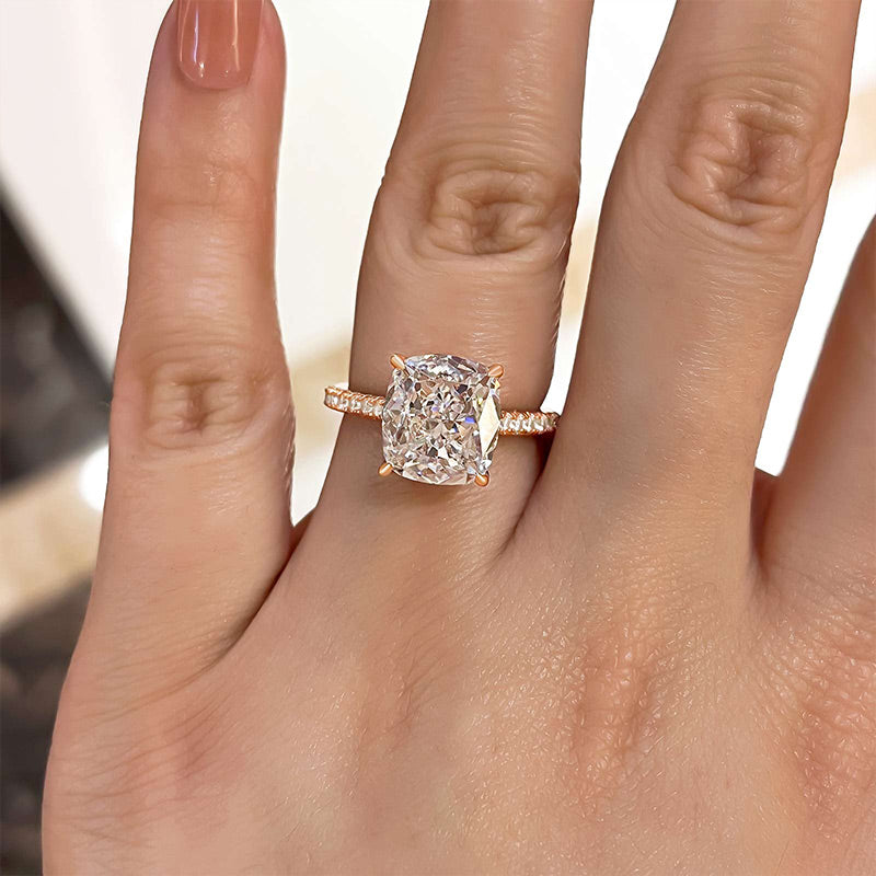 Exclusive Cushion Cut Women's Engagement Ring In Sterling Silver