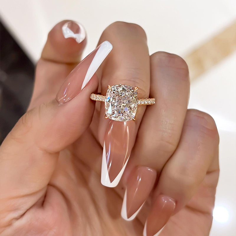 Exclusive Cushion Cut Women's Engagement Ring In Sterling Silver